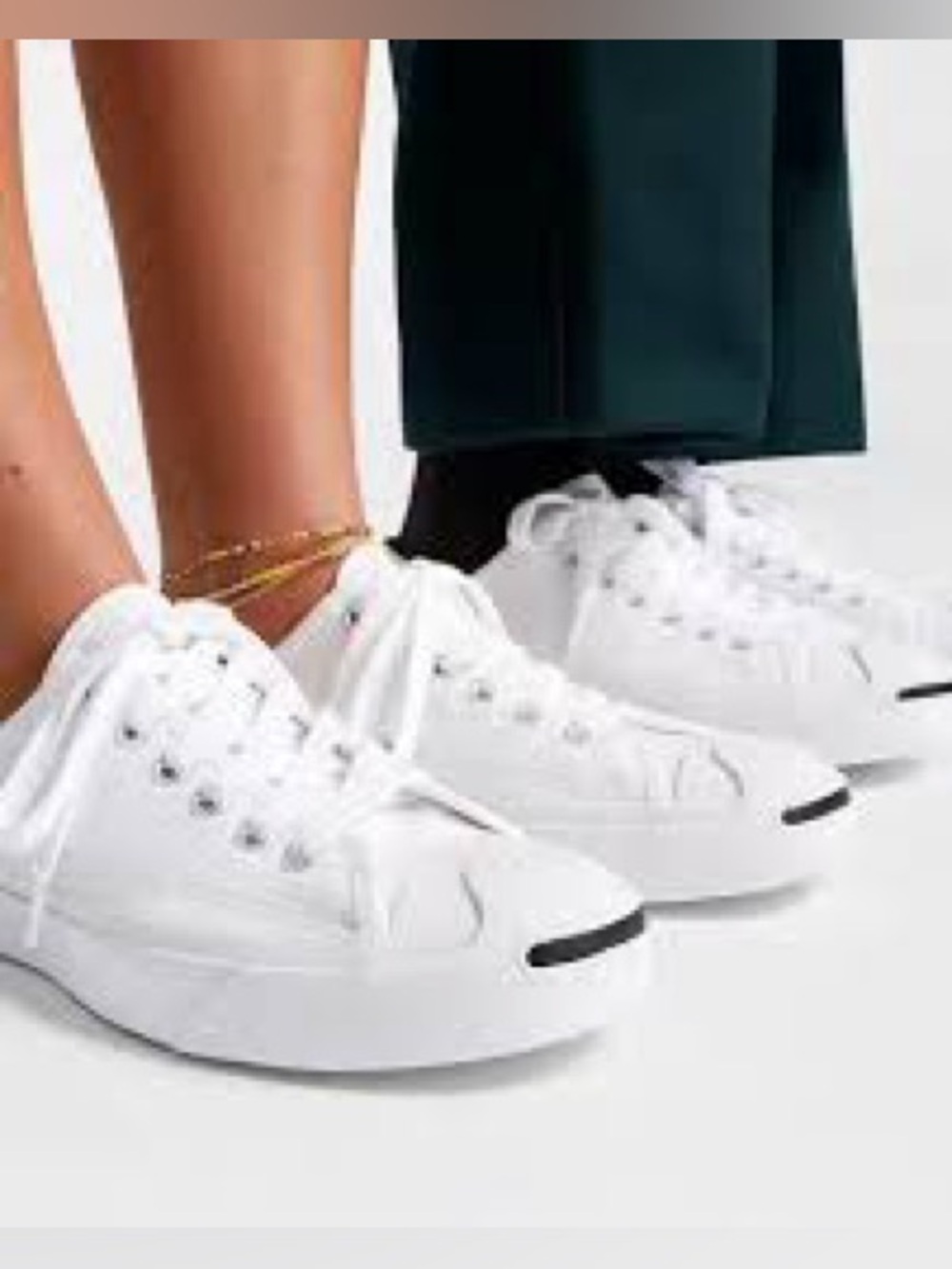 Converse Jack Purcell sneaker canvas low-top signature "smile" toe cap M12 W13.5 - Picture 2 of 15